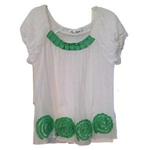 Anthropologie Solitaire white silk blend top sz M